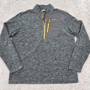 Eddie Bauer Sweater Mens XL Tall Gray First Ascent Fleece Long‎ Sleeve Pullover